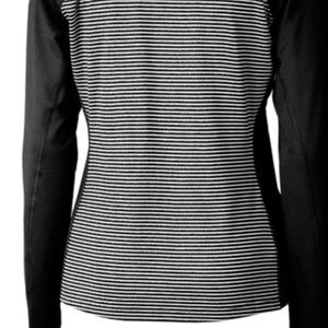 Cutter & Buck Black and White Striped Long Sleeve Top